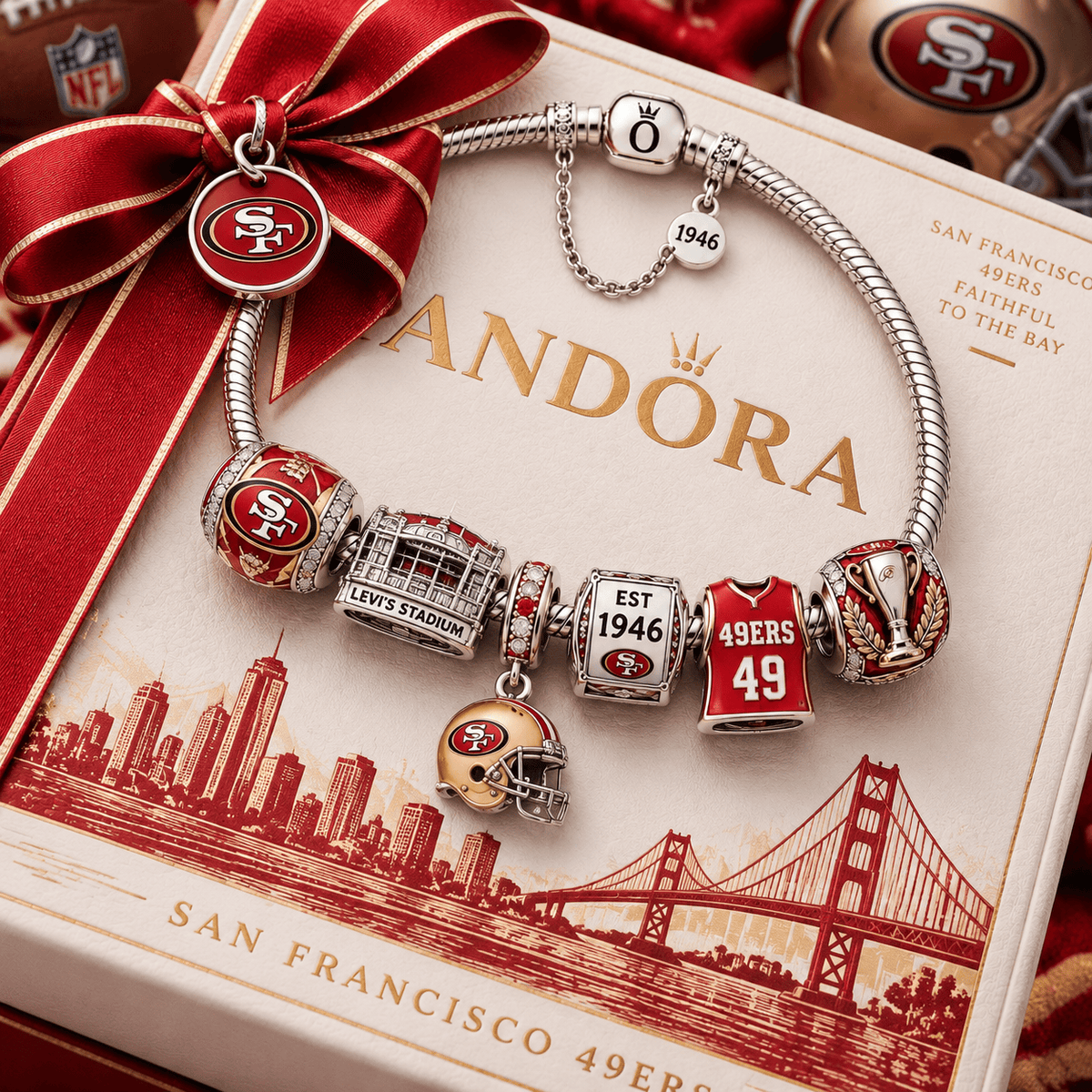 SF49 Silver Charm Bracelet Set PTT